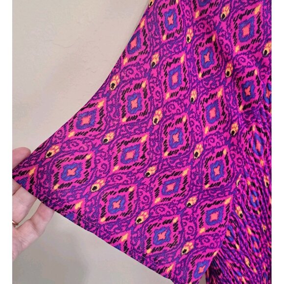 Catherines 14W-16W Multicolor Scoop Neck Baby Doll Sheer Top Chevron Beading - Picture 7 of 8